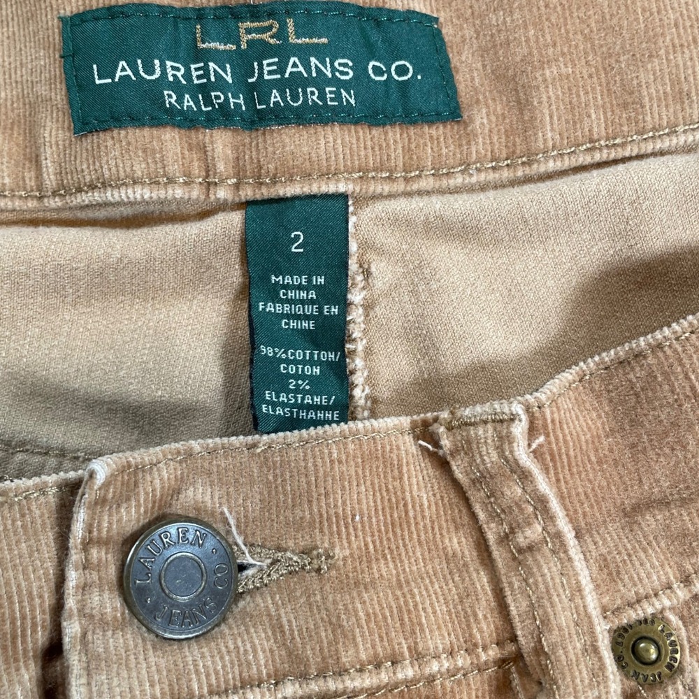 Lauren Ralph Lauren Tan Corduroy Classic Bootcut Pants Womens 2 Stretch Brown - Picture 4 of 10